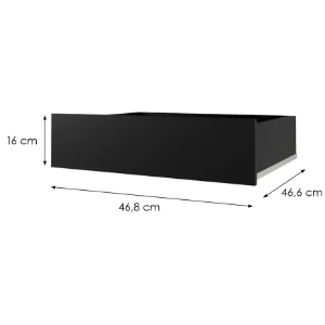 Obrazek Komplet Szuflad ( 2 szt. ) gł. 62 120/150/180/200 czarny