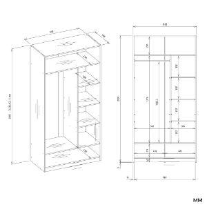 Obrazek Szafa z półkami Aprire 100 cm biały