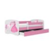 Obrazek Łóżko Dziecięce Babydreams+Sz+M Różowe 80x160 2 Księżniczka