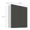 Obrazek Szafka kuchenna Aria-GR/WH anti fingerprint 80G-90 2F