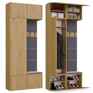 Obrazek Garderoba z szafą i wieszakiem Hamar II 1SZ1W dąb artisan