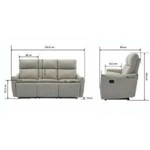 Obrazek Sofa z dwoma funkcjami relax Belloro beżowy
