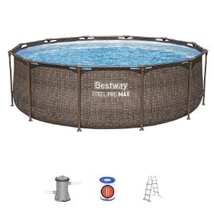 Obrazek Basen stelażowy z pompą 3,66X1m rattan 56709