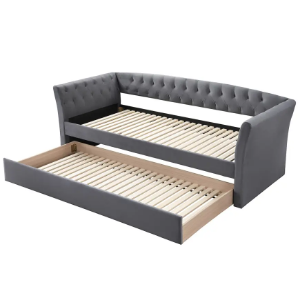 Obrazek Sofa Melo szara – z dwoma łóżkami