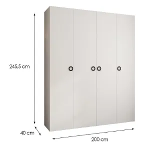 Obrazek Szafa Como 1-200 (40) biały/czarny