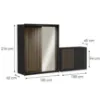 Obrazek Zestaw szafa Royal 150 czarna + komoda Royal 150