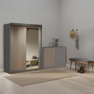 Obrazek Zestaw szafa Royal 150 szara + komoda Royal 150