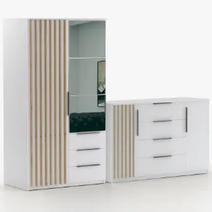 Zestaw szafa Sorento biała 100 + komoda Sorento 160
