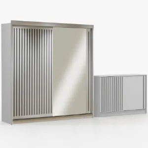 Zestaw szafa Royal 203 biała + komoda Royal 150