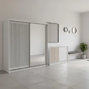 Obrazek Zestaw szafa Royal 203 biała + komoda Royal 150