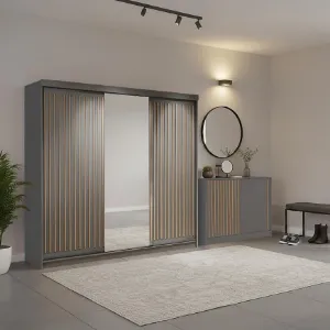 Obrazek Zestaw szafa Royal 250 szara + komoda Royal 150
