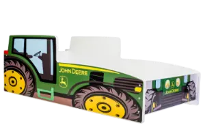 Łożko pojedyncze Traktor zielony 140x70 z materacem