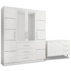 Zestaw Szafa Bali D4 Biała + Komoda Bali 140