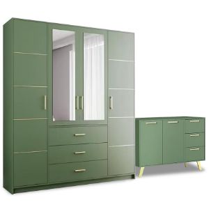 Obrazek Zestaw Szafa Bali D4 Zielona + Komoda Bali 140