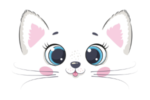Obrazek Skrzynia na zabawki Daria biała z nadrukiem Pink Cat