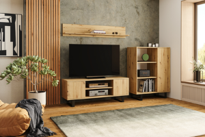 Obrazek Szafka RTV Focus 135 cm - loft Dąb artisan