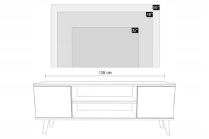 Obrazek Szafka RTV Focus 135 cm Dąb artisan biały