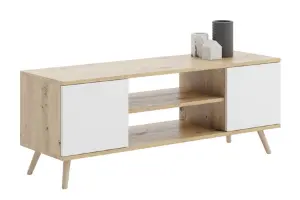 Obrazek Szafka RTV Focus 135 cm Dąb artisan biały