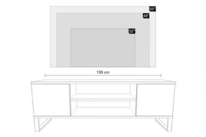 Obrazek Szafka RTV Focus 135 cm - loft Dąb artisan czarny