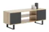 Obrazek Szafka RTV Focus 135 cm - loft Dąb artisan czarny