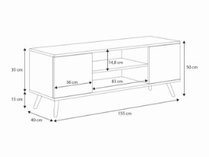 Obrazek Szafka RTV 135 cm skandynawska biała
