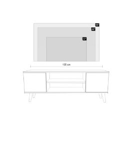 Obrazek Szafka RTV 135 cm skandynawska dąb craft złoty