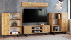 Obrazek Szafka RTV 135 cm loft dąb craft złoty