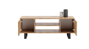 Obrazek Szafka RTV 135 cm loft dąb craft złoty - jodełka