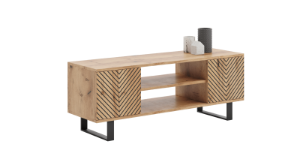 Obrazek Szafka RTV 135 cm loft dąb craft złoty - jodełka