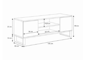 Obrazek Szafka RTV 135 cm loft dąb craft złoty - jodełka