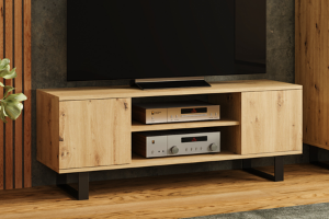 Obrazek Szafka RTV Focus 155 cm Dąb artisan biały