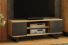 Obrazek Szafka RTV Focus 155 cm - nogi metalowe Dąb artisan czarny