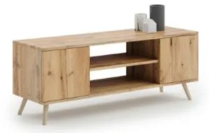 Obrazek Szafka RTV 155 cm skandynawska dąb craft złoty