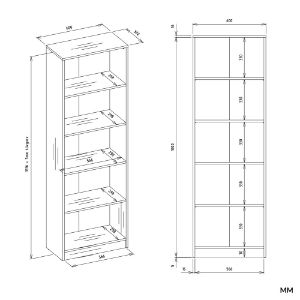 Obrazek Regał Basic 60 dąb artisan/czarny