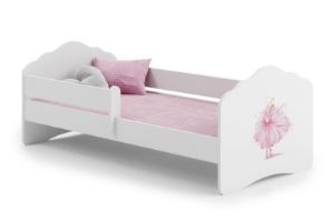 Obrazek Łożko dziecięce FALA z barierką 140x70 Księżniczka w koronie