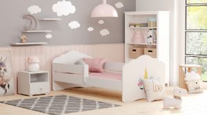 Obrazek Łożko dziecięce FALA z barierką 160x80 Róg jednorożca