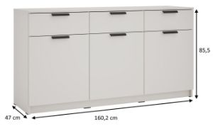Obrazek Komoda trzydrzwiowa z szufladami Ava 05 3D3S kaszmir