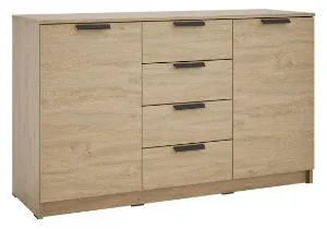 Komoda dwudrzwiowa z szufladami Ava 02 2D4S dąb kamienny