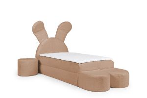Łożko kontynentalne Rubbit z zestawem 100x200 Capuccino