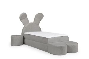 Obrazek Łożko kontynentalne Rubbit z zestawem 100x200 szary