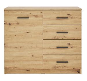 Obrazek Komoda jednodrzwiowa z szufladami Alfa 1D4S Typ 1 dąb artisan
