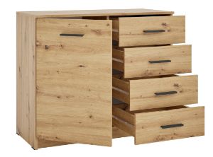 Obrazek Komoda jednodrzwiowa z szufladami Alfa 1D4S Typ 1 dąb artisan