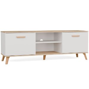 Obrazek Szafka RTV Olimpo 150 bialy/dąb artisan