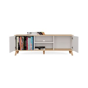 Obrazek Szafka RTV Olimpo 150 bialy/dąb artisan
