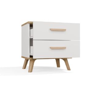 Obrazek Szafka nocna Olimpo 2S biały/dąb artisan