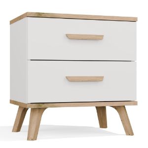 Obrazek Szafka nocna Olimpo 2S biały/dąb artisan