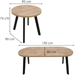 Obrazek Stół St-82 90+2x50 Wotan/Czarny