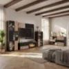 Obrazek Szafka RTV Cannes Zmwdv Cs RTV Black/Viking/Marble Black