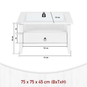 Obrazek Stolik Kawowy 20901510 Provence 1 Sosna Biały