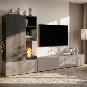 Obrazek Meblościanka Gina Sgms Gn Clay Grey/Marble Black